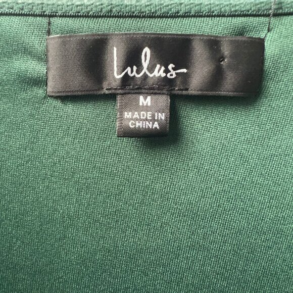 Lulus Green Asymmetrical Sleeve Floor-Length Dress - M - Picture 4 of 5